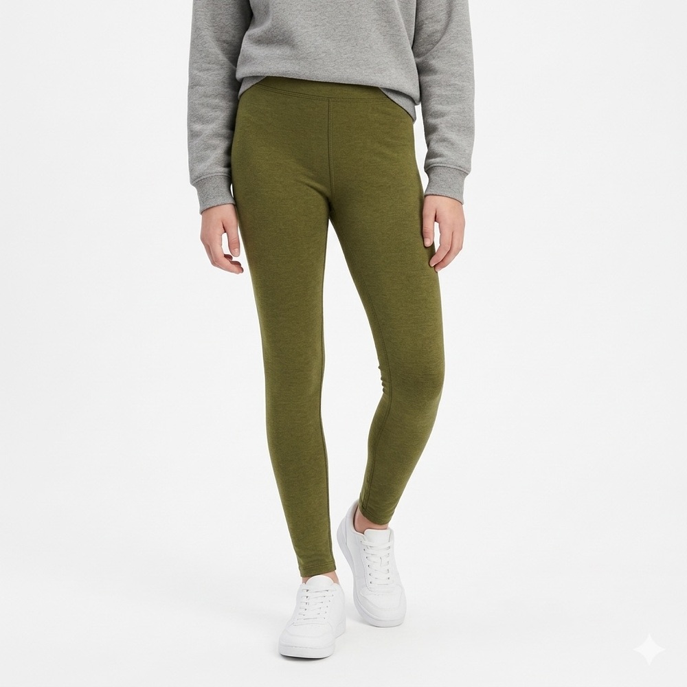 Forever 21 Olive Green Mid Rise Stretchy Fitted Leggings — Size Medium